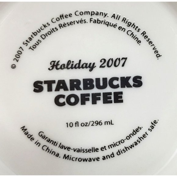Starbucks JOLLY Coffee Tea Mug Cup Ceramic Holiday 2007 10 fl oz - Picture 8 of 8